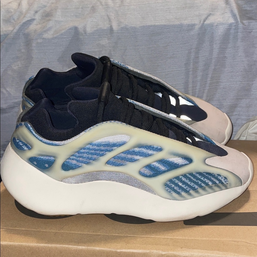 Yeezy Blue and Cream Sneakers